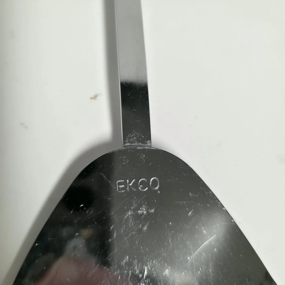 Vtg Ekco Kitchamajig Slotted Strainer Spoon Mixing Fry Spatula Black Handle 12